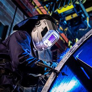 man welding
